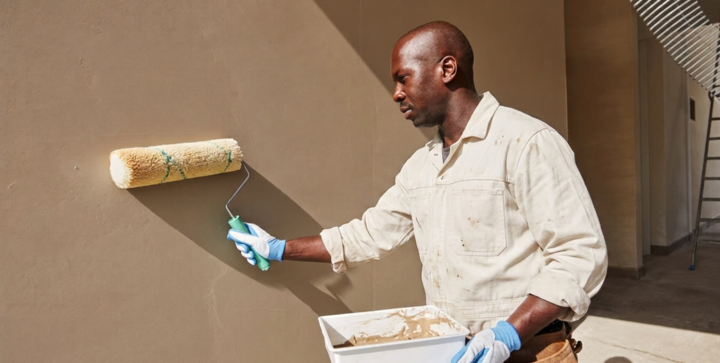 Application de peinture au rouleau